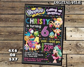 Shopkins Invitation,Shopkins Birthday Invitation,Shopkins,Birthday Invitation,Girl Invitation,Shopkins Birthday,Shopkins Party