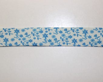 bias tape in white and blue liberty fabric strip 2 cm wide