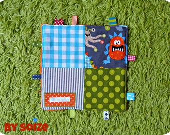 "Watch" patchwork and orange comforter taggy