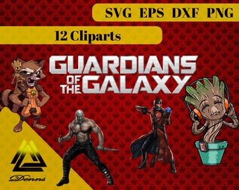 Guardians of the Galaxy – 12 (Svg, Eps, Png, Dxf, Ai, Jpg Files) – 300 PPI, Vectorial Images,Guardians of the Galaxy Printable Active Photos