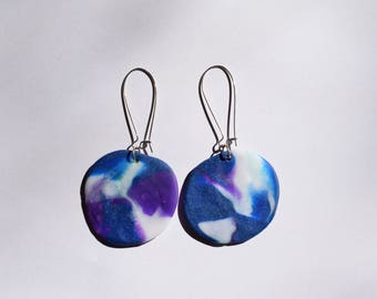 Blue space cadet glitter earrings