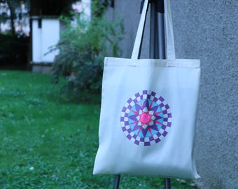 Tote bag unique, peint à la main, sac coton, sac cabas, sac shopping, sac de toile, sac de plage, sac à main, fleurs