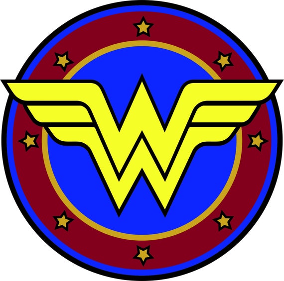 Wonder Woman Layered SVG DXF Logo Silhouette Studio Transfer