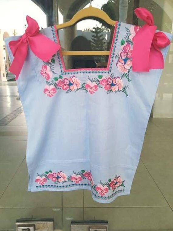 Cross stitch embroidered blouse