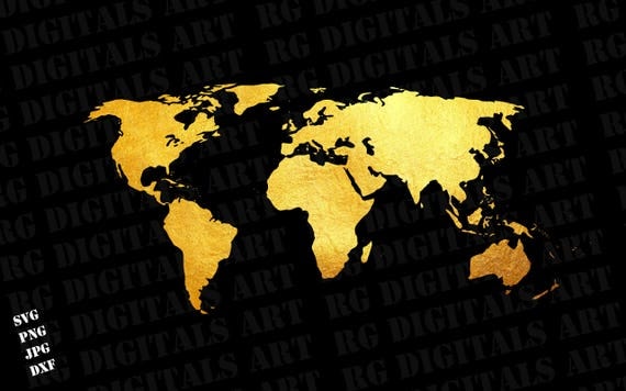 Download GOLD! World Map Svg, Gold World Map Svg Clipart Silhouette ...