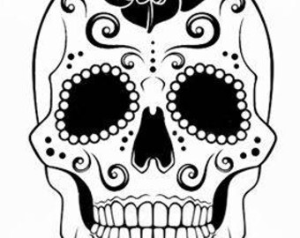 Sugar skull stencil | Etsy