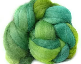 MERINO SILK BAMBOo roving top handdyed spinning fibre 3.6 oz