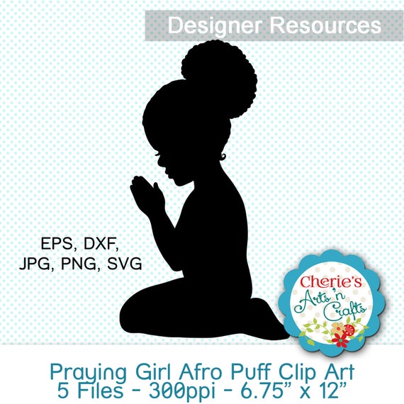 Download Little Girl Praying Silhouette Clip Art African Girl Clip