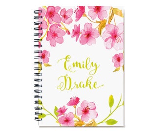 Personalized 18 month planner, Start any month, Weekly planner, 2017 2018 2019 academic planner, personal calendar, SKU: epi pink watercolor