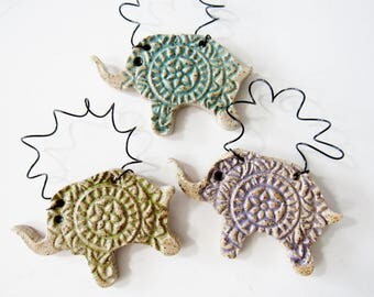 Elephant Ornaments, Set of 3, Handmade Decoration Ornaments, Gift box included, Good Luck Elephants