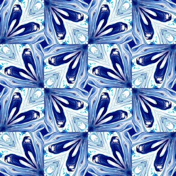 Butterflies Hand Created Blue Artist Lycra Knit Fabric By The Yard Athletic Apparel Swimwear Swim Suit