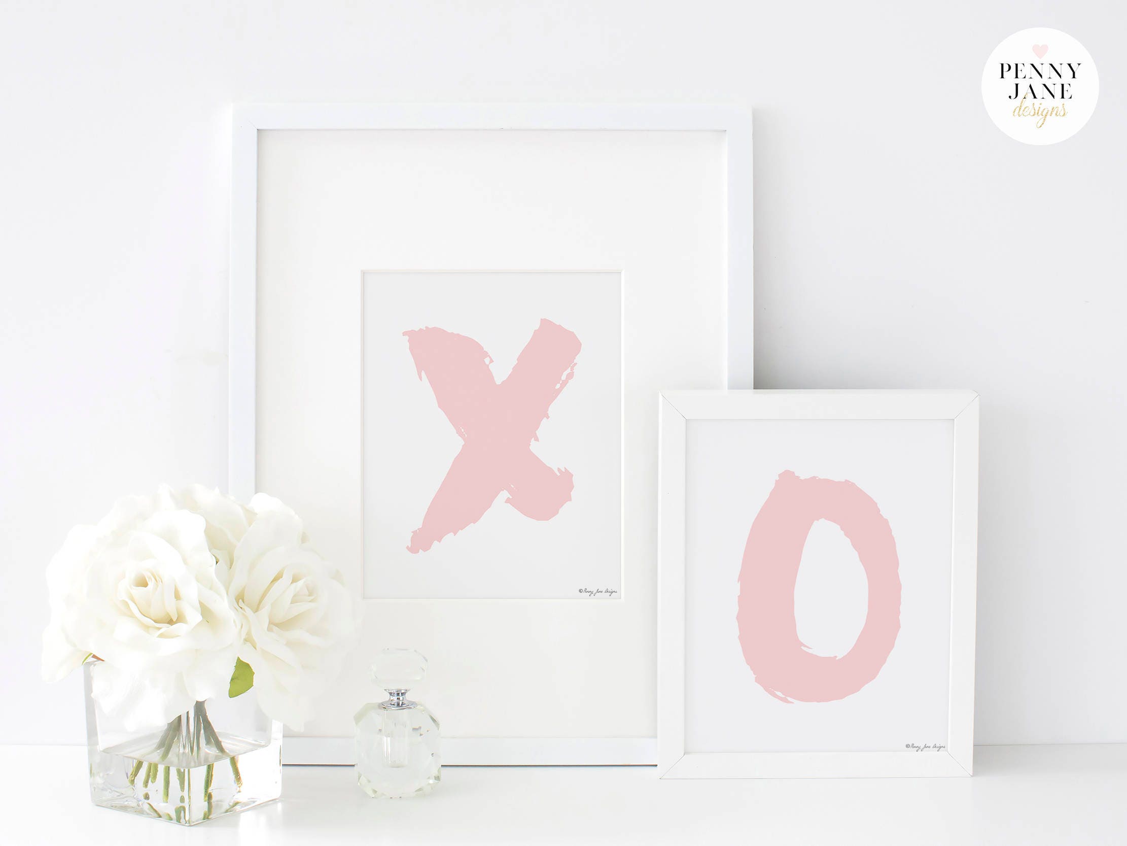 Pink XO Art Print Wall Art Typography Wall Art Printable