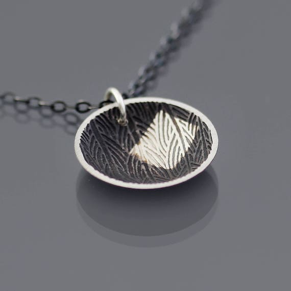 Patchwork Grasslands Necklace etched oxidized sterling
