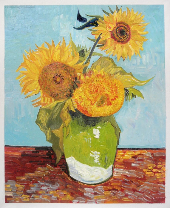 Three Sunflowers In A Vase Vincent Van Gogh Hand Painted Oil   Il 570xN.1263151663 E5cx 