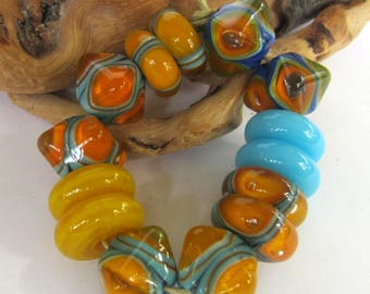 Summer Tumblers ~ Seven Lampwork Pairs