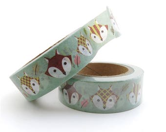 Fox Washi Tape - Cute Washi Tape - 15mm x 10 Metres - Autumn Washi Tape - Washi Tape in Australia
