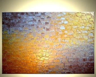 Original Painting, Gold Metallic, Palette Knife Abstract Art, Bronze Modern Art, Textured Art, 24x36 Painting, Art On Sale, Canvas Art