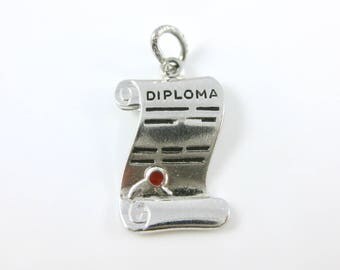 Vintage Wells Sterling Silver Diploma School Themed Charm