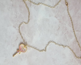 Heart Wand Resin Necklace