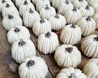 Hand Painted MINI WHITE PUMPKINS