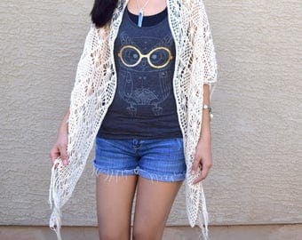 Large crochet lace shawl ivory cream summer crochet wrap gift for her crochet wrap festivals beach cover up fringe lace shawl boho bohemian