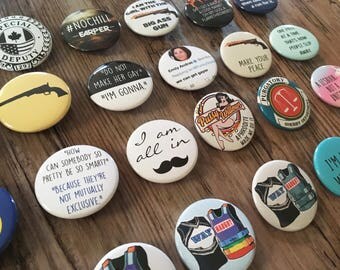 Wynonna Earp Pins, Wayhaught Necklace, Waverly Earp, Nicole Haught, lesbian fandom, Peacemaker badge, Magnets, Mirror, Nerdy Bottle Opener