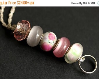 BACK to SCHOOL SALE Lampwork Glass Lanyard. Pink Badge Holder. Pink Badge Lanyard. Pink Lanyard. Beaded Lanyard. Badge Leash. Id Badge Neckl
