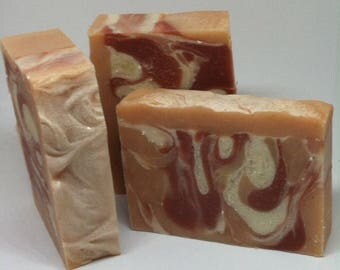 White Hibiscus Peach Handmade Soap - DISCOUNTED