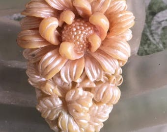 1930's Iridescent Celluloid Floral Dress Clip