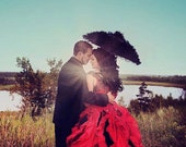Red Wedding Dress with Black Accents Custom Made to your Measurements by Award Winning Bridal Salon