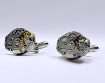 Oval Watch Movement Cufflinks ideal for the steampunk fan 57