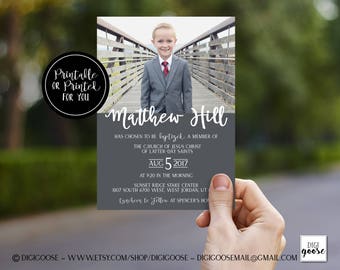 SAME DAY // Boy LDS Baptism // Invitation // modern Baptism Invitation // boy // Baptism Invite // Photo Baptism Invitation // Printable