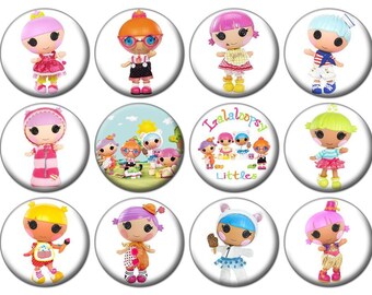 2-1/4" - LALALOOPSIES - Lot of 12 Buttons - Pin Back Button Badge