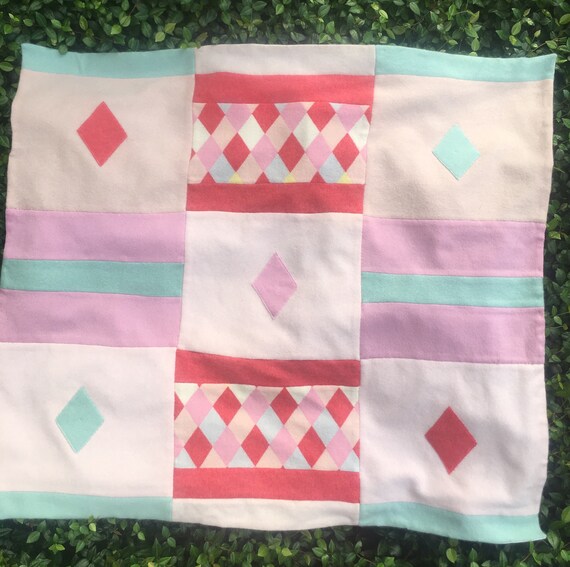 Cashmere Diamond Argyle Baby Blanket Pink Turquoise Coral