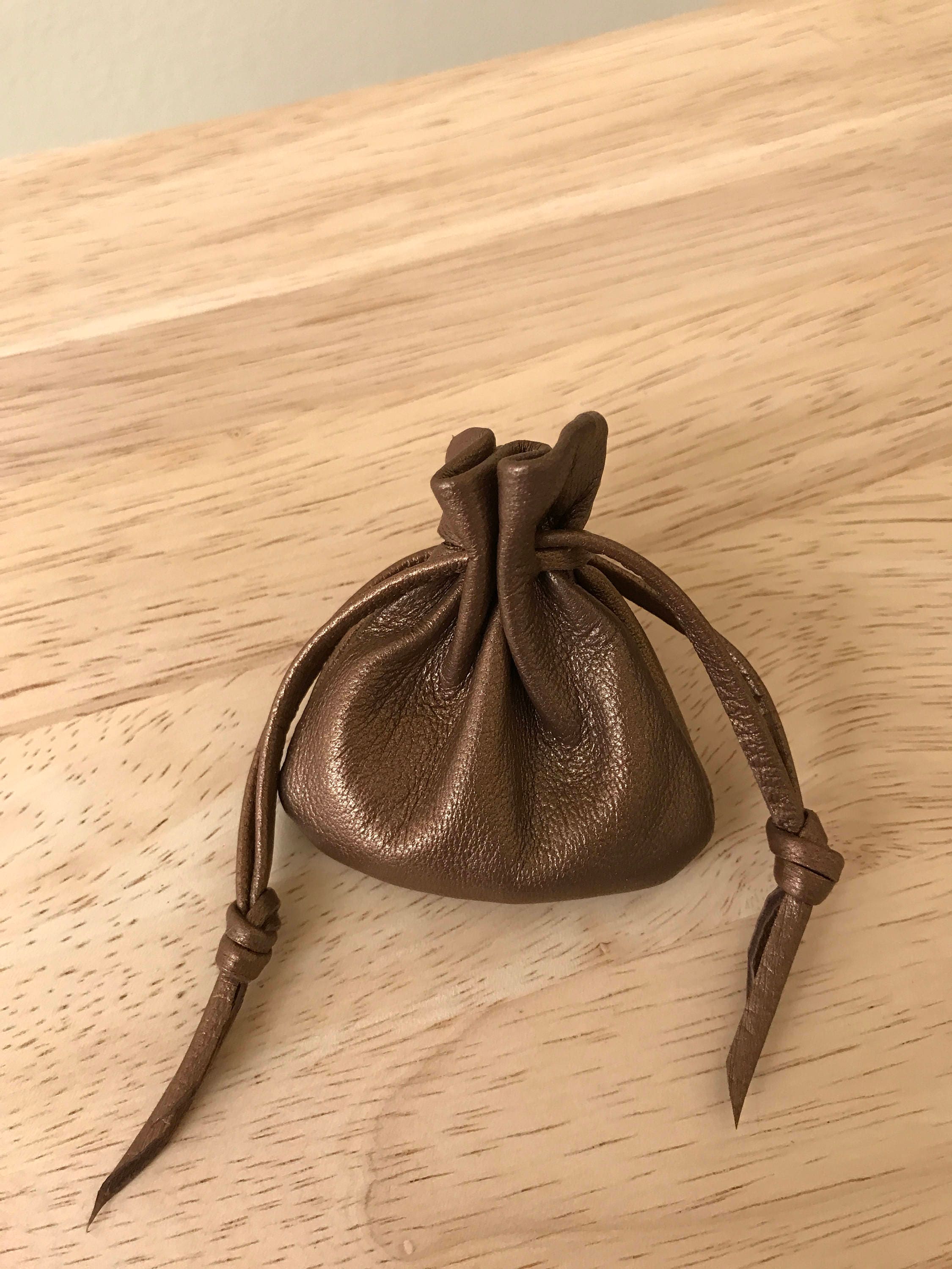 Small Leather Drawstring Pouch Bag Small Bag Jewelry Pouch