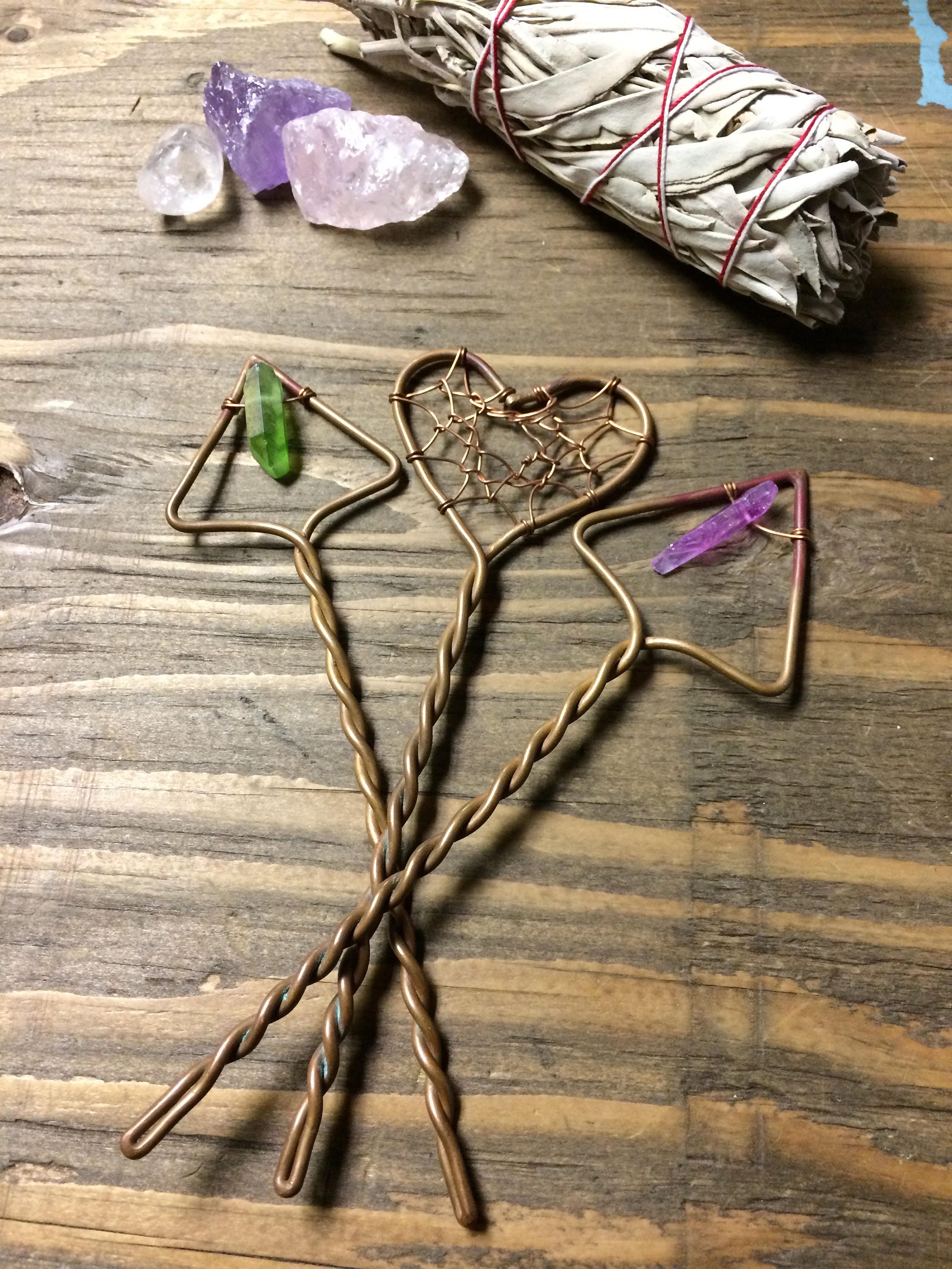 Heart Hair PinDream Catcher Hair PinCopper Hair PinBoho