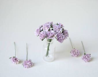 15 mm / 10 lilac paper flowers , gypsophila paper flowers , baby's breath paper flowers
