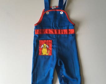1980's Puppy Overalls (12 months)
