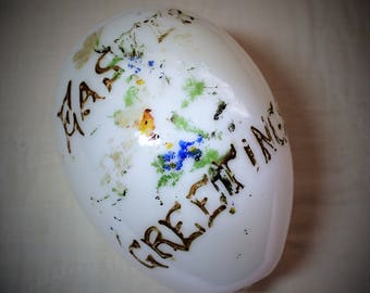 Antique Milk Glass Easter Egg Hand Blown Egg Victorian
