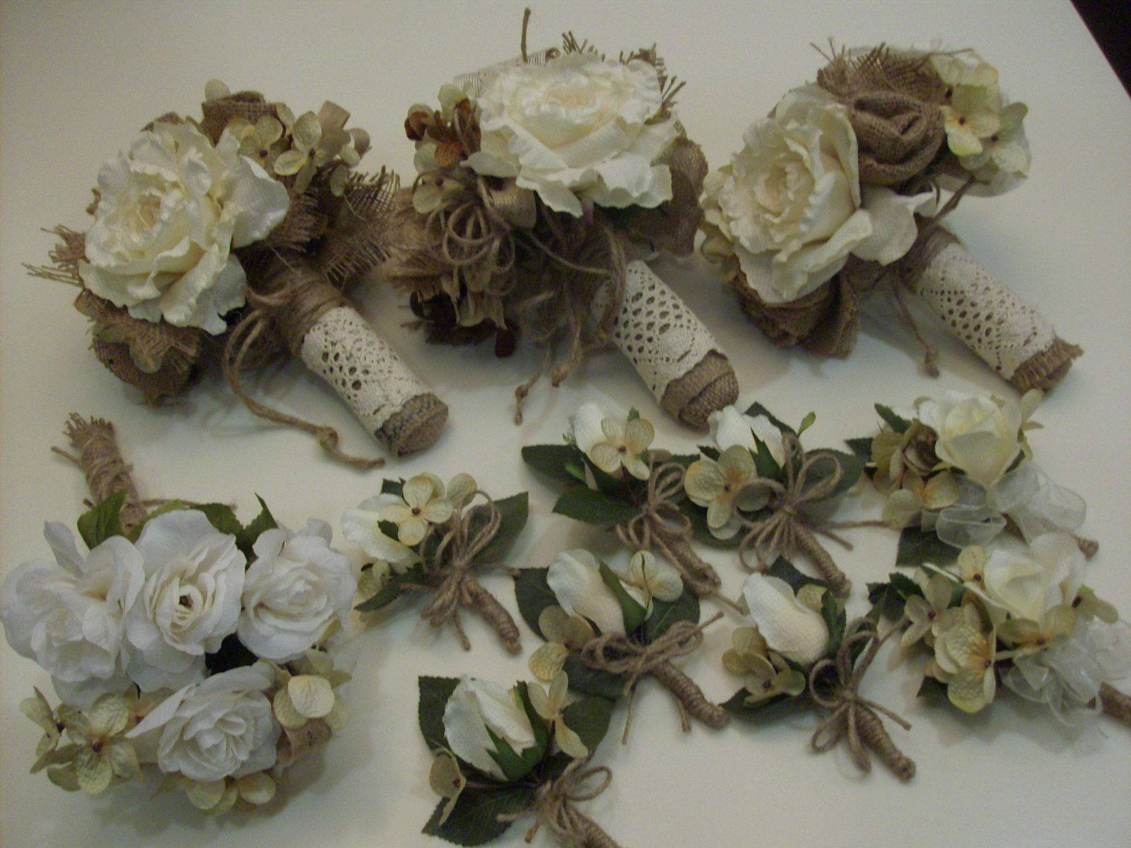 Burlap And Lace Bridal Bouquet Rustic Bridesmaid Or Boutonnieres Cotton Boll Silk Flower Ivory Rose Tan Country Barn Wedding Burlap And Lace Bridal Bouquet Rustic Bridesmaid Or Boutonnieres Cotton Boll Silk Flower Ivory Rose Tan Country Barn Wedding