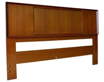 Mid Century Modern Queen / Full Size TEAK HEADBOARD Bed by FALSTER