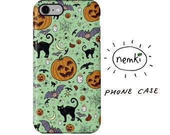 Halloween Phone Case, Halloween iPhone Case, Halloween Samsung, Cute Goth iPhone, Cute Halloween Gifts, Cute Halloween Pattern, Goth Phone