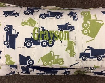 Nap Mat Boys truck green with blue blanket