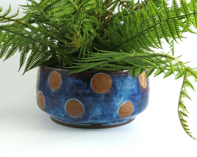 Ceramic Planter, Ceramic Flower Pot, Pottery Flower Pot, Pottery Planter, Ceramic Pot, Handmade Pottery, Blue Planter, Home Decor, FP07