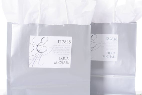 Elegant Wedding Stickers - 4" x 3" Wedding Welcome Bag Stickers - Wedding Box Stickers - Thank You Stickers - Wedding Labels Il_570xn