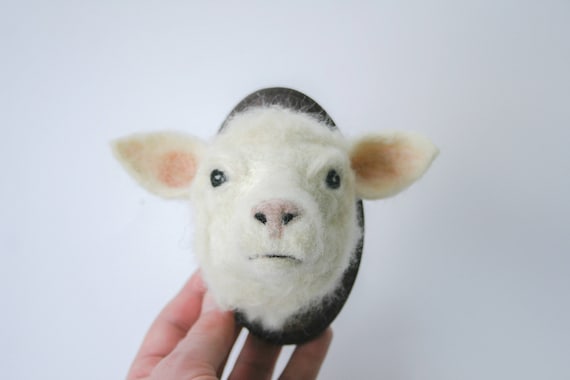 Wool Felt Sheep (Ovis aries) Faux-Taxidermy