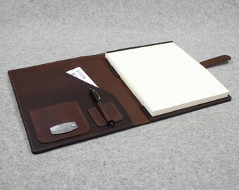 Personalized Leather Portfolio, Personalized Notebook, Men's Gift, Graduation Gift, Business Portfolio, Notepad holder, Personalized Gift.
