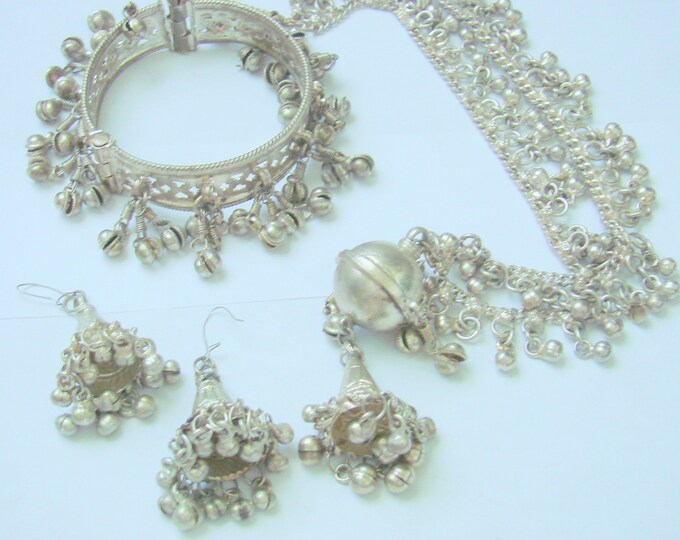 Vintage Boho Kuchi Tribal Statement Parure / Necklace / Bracelet / Earrings / Jewelry / Jewellery