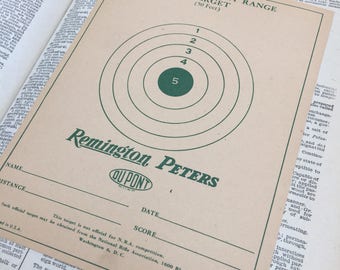 Vintage Remington Bullseye Target - Paper 50 foot Target NRA - Sears Roebuck Shooting target - Vintage rifle target - Hunting target