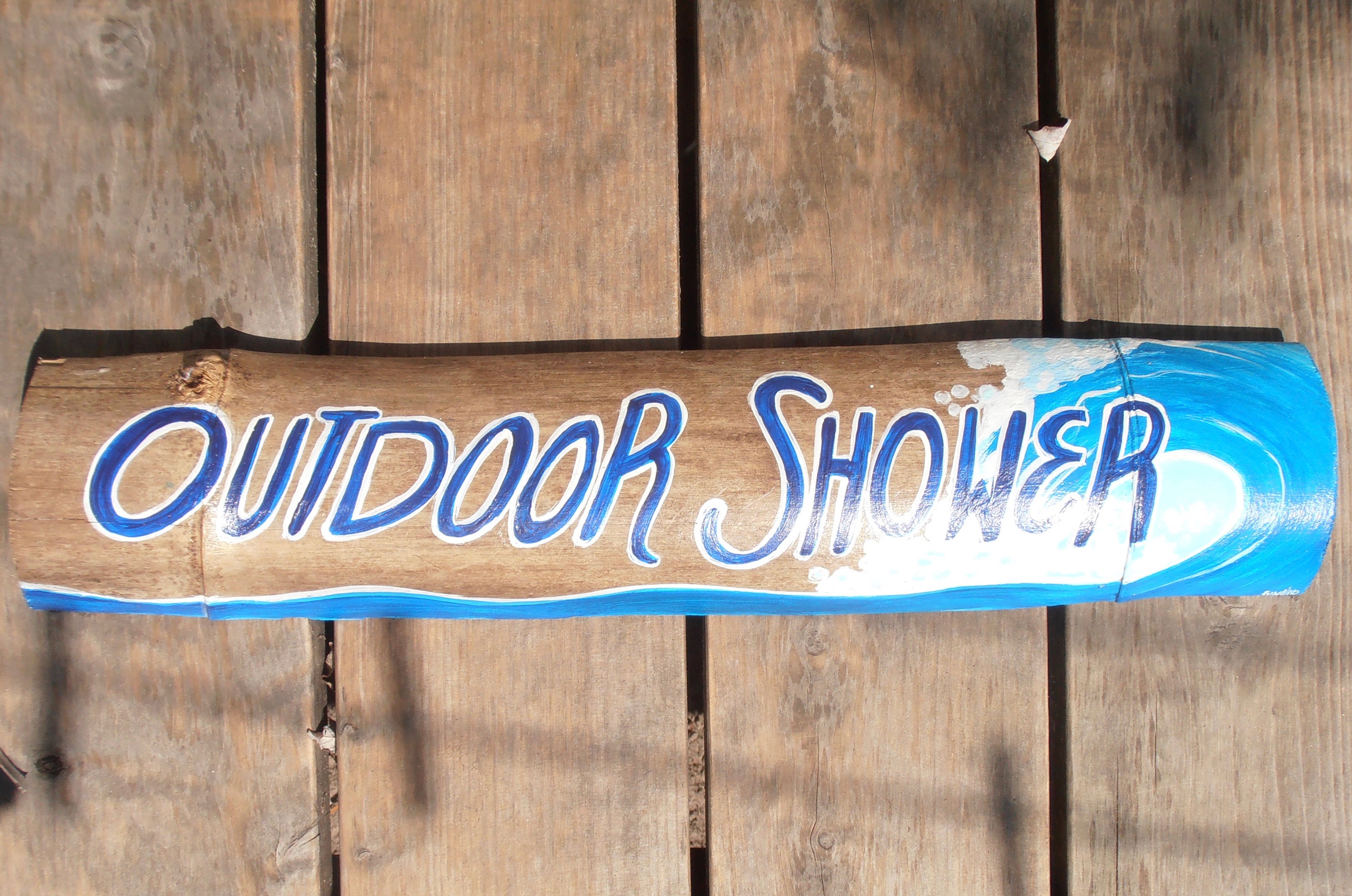 Hand painted Wood sign outdoor indoor shower sign SURF sign
